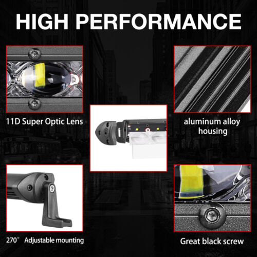 2x 7" 12D Single Row LED Work Light Bar Slim Spot Pods Off Road Driving 4WD UTV - Picture 8 of 13