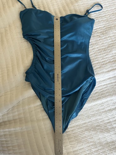 Agua Bendita Aqua Metallic Einteiler abnehmbarer Träger gepolsterter Badeanzug - XL Tall - Bild 7 von 8