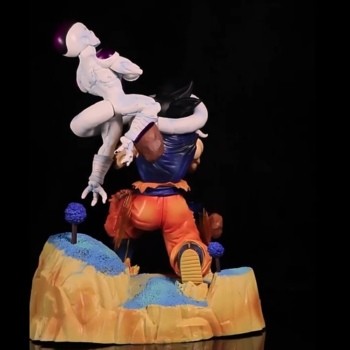 Statue décoration Dragon Ball figurine Son Goku mordant la queue de Freezer - Vídeo 1 de 1