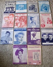 Vintage Lot of 14 Piano Sheet Music Popular Hits of the 1940's; 50's  60's