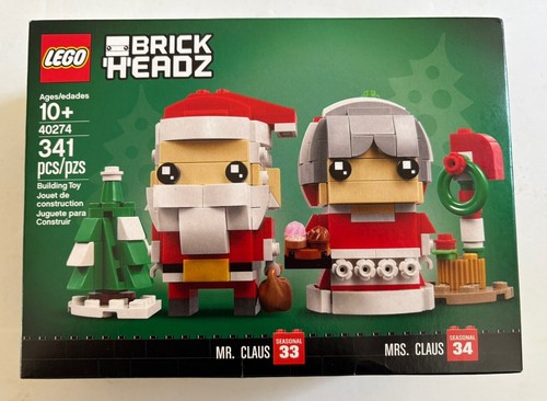 LEGO BRICK HEADZ 40274 Santa Claus & Mrs. Claus NEW SEALED RETIRED Christmas - Picture 1 of 6