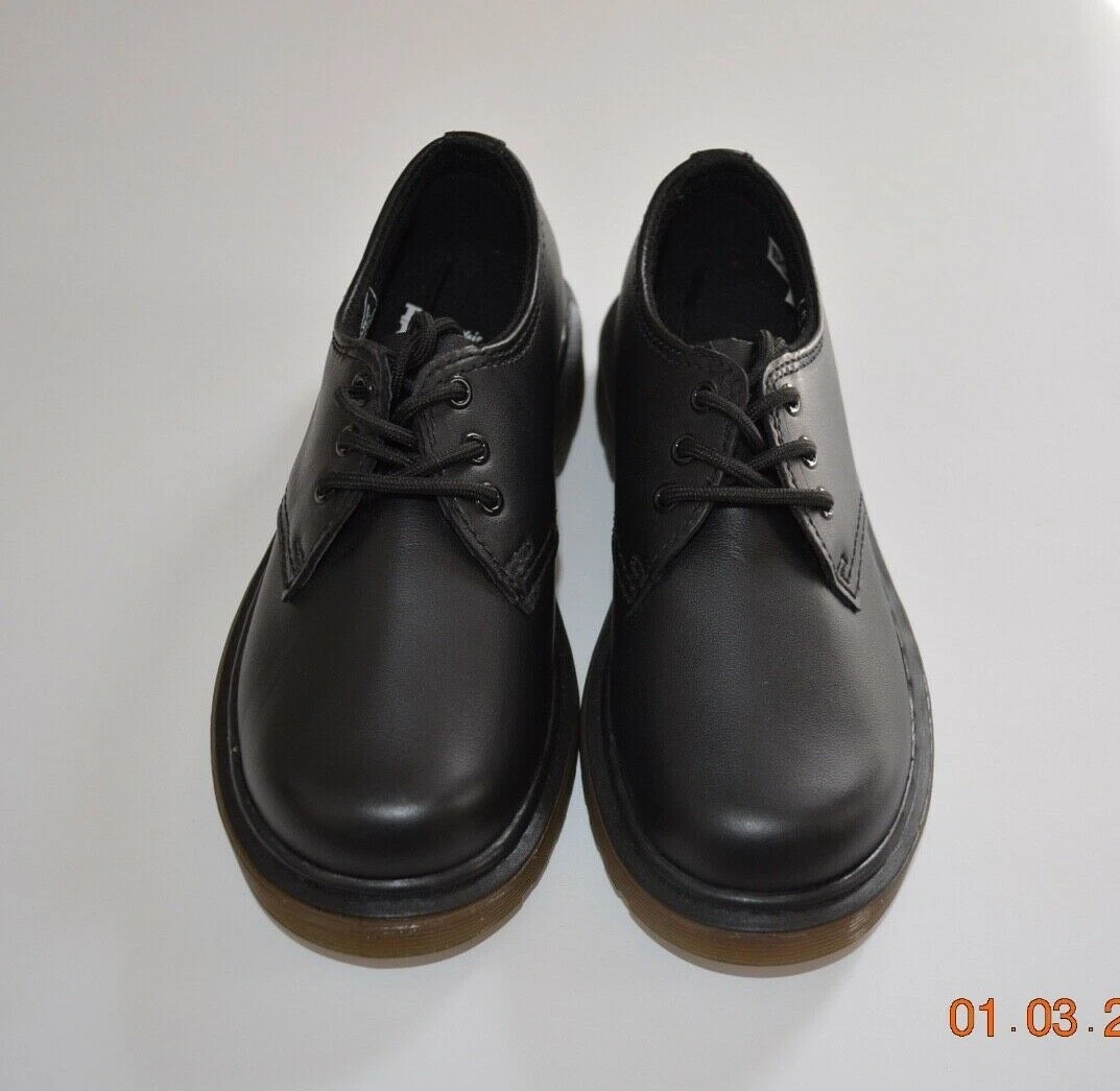 Dr. Martens Kids Boys Black Leather Oxford Lace Up Shoes size 12 US NEW