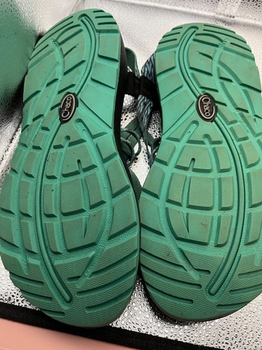 Chaco Womens Outdoor Sandals - Adjustable Straps Black & Teal Size 10 - Picture 10 of 11