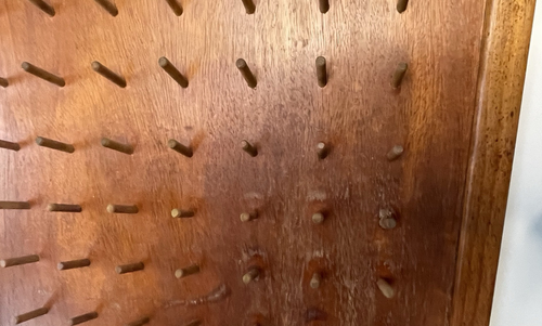 Porta bobina filo legno vintage 98 pioli organizer sarta appendi parete - Foto 5 di 13