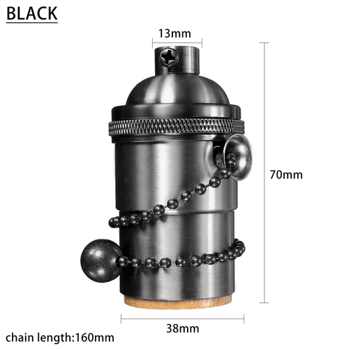 1x E27 Lampenfassung Mit Pull-chain Schalter Lampensockel Leuchtmittel Fassung - Bild 10 von 13