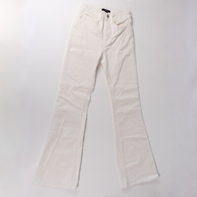Forever 21 Corduroy Flared Trouser Leg Jeans Cotton Pants Small White Cream 