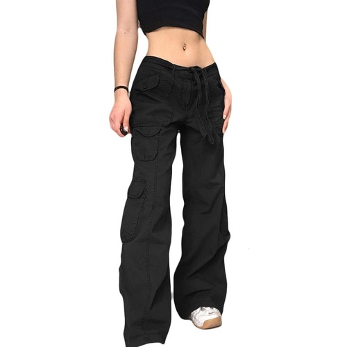 Women High Waist Flap Pocket Relaxed Straight Wide Leg Fashion Jeans - Picture 14 of 17