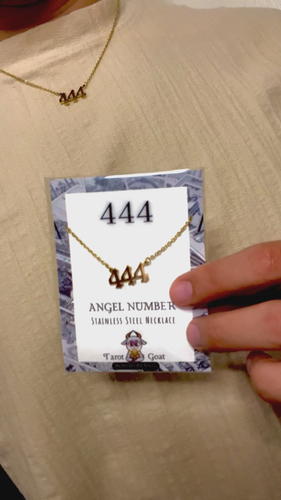 444 Engel Zahl Halskette Edelstahl Schutz Amulett Männer Frau Geschenkideen - Video 1 von 1