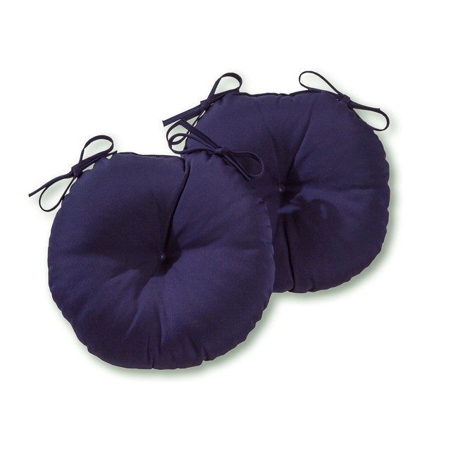 Greendale Home Fashions 15 In Round Outdoor Bistro Chair Cushion Set Of 2 Navy For Round Outdoor Bistro Chair Cushion Set, 15 Inch Round Outdoor Bistro Chair Cushions