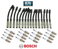 Ignition Wire Cable & Spark Plug Platinum (16sets) Bosch OEM for Mercedes 113 V8