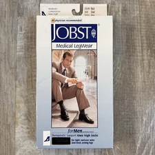 JOBST For Men Compression 15-20 mmHg Moderate Knee High Socks SMALL Black New