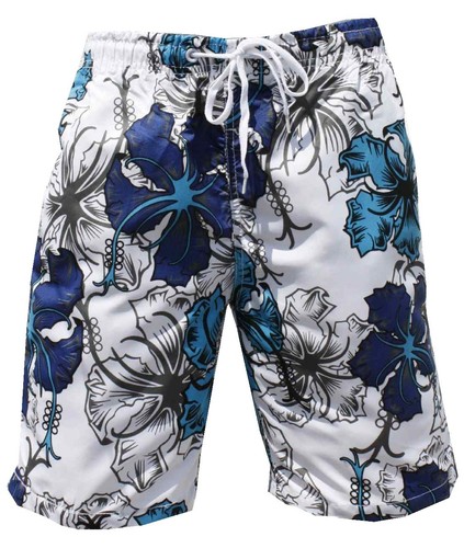 BADE SHORT SHORTS BERMUDA BADEHOSE Weiß Blau BADESLIP BOXER in S M L XL XXL XXXL - Picture 14 of 22