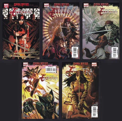 Elektra Dark Reign #1-5 Complete Marvel 2009 #1 Clay Mann Variant