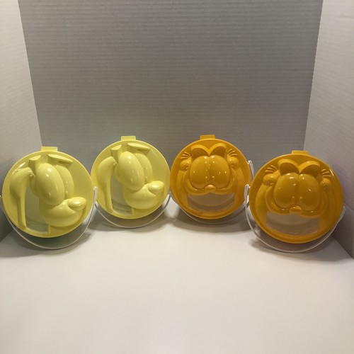 VTG Garfield & Friends Buckets Kids Pak Meal Pails w/ Lids Complete Rare 1996 - Picture 3 of 23