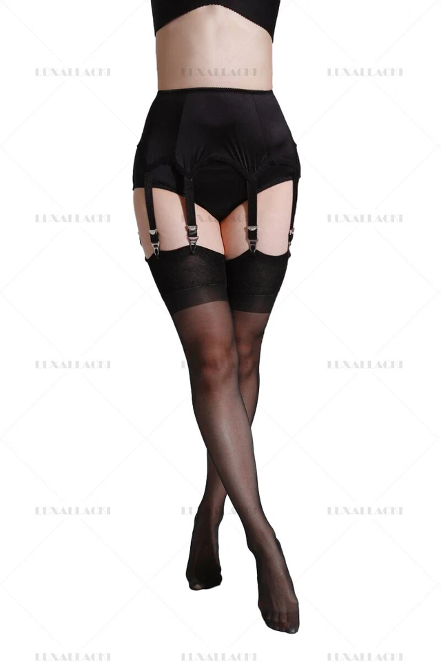 Luxallacki Retro Garter Belt 6 Straps Suspender Metal Clasp Undergarment (S~3XL) - Image 3 of 4