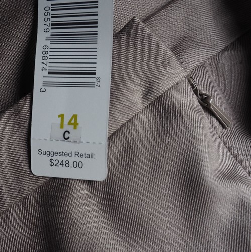 Linda Allard Ellen Tracy Seidentwill weites Bein Plissee Hose Pants Limestone 14 - Bild 6 von 6