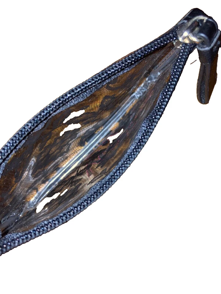 Porta-cartões feminino Victoria's Secret preto floral renda impermeável - Imagem 3 de 4