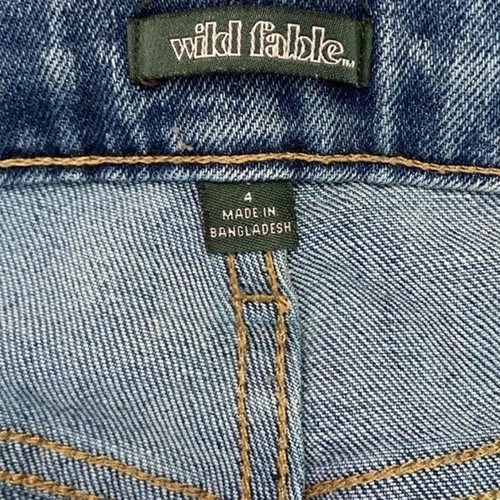Wild Fable Button Fly Jeans Distressed Damen Größe 4 Ripped High Rise Blau - Bild 3 von 11