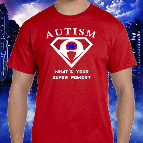 AUTISM What's Your Super Power -  T-shirt - Color Option - NEW -  FREE SHIPPING - Picture 13 of 15