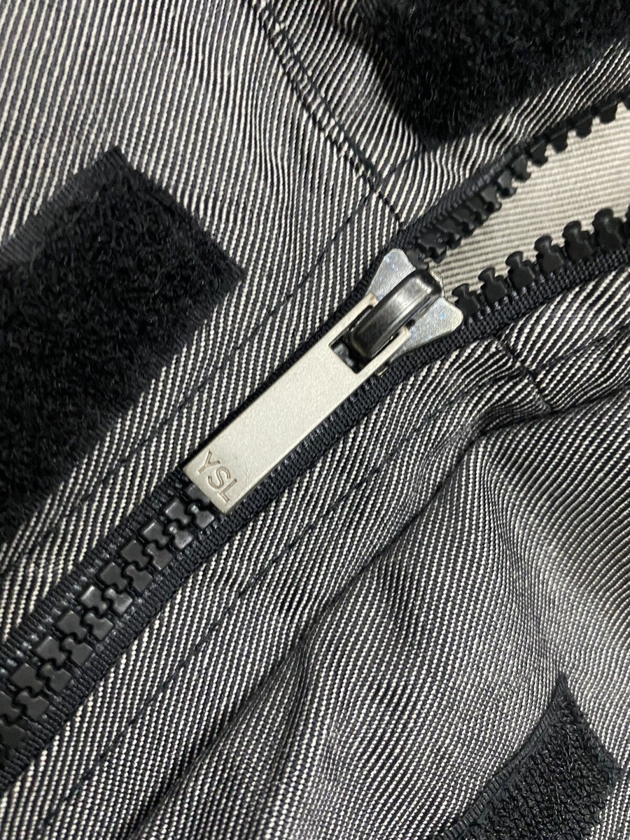 YSL グレー ジャケット グレインラムスキン製 バイカージャケット | Saint Laurent サン