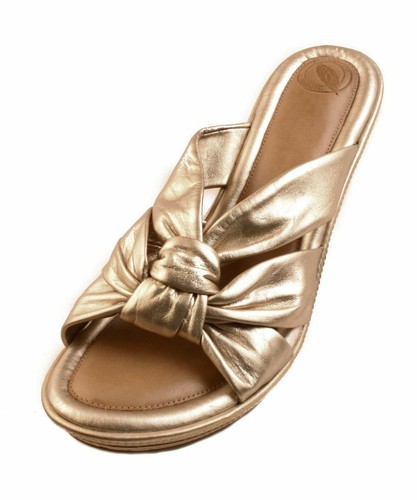Nurture Juan Women's Goldie Leather Strappy Wedge Heel Sandals size 10