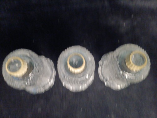 Klarglas JY 1992 geriffelte Diamant Windlichter Kerzenhalter 4" Höhe 3er Set - Bild 5 von 8