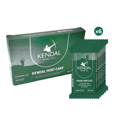 KENDAL MINT CO KMC Energy Bars Pocket-sized, Original Flavour, Kendal Mint Cake Recharged Vegan