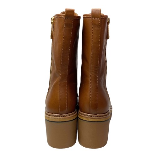 Michael Kors Damen 6 Anaka Leder Plateau Kampfstiefel Cognac - Bild 3 von 5
