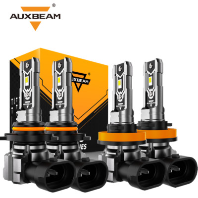 AUXBEAM LED Headlight Bulbs Conversion Kit 9005 H11 High Low Beam White 6500K