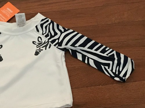 New Gymboree Girls Swim Shop Navy and White Zebra Rashguard Set Size 6-12 months - Picture 5 of 6