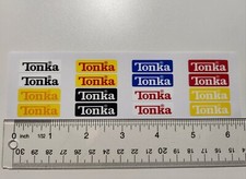 Tonka Logo Stickers For Tiny Tonka Trucks, Years 1978 and up, Set Of 16 Decals.