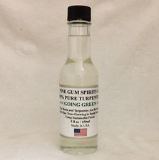 100 Pure Pine Gum Spirits of Turpentine Clear Glass Bottle 5oz USA Distilled G