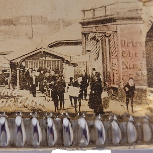 RARE Antique Picture Glass Rectangular Paperweight FERRY LANDING WINDSOR Canada - Picture 10 of 21