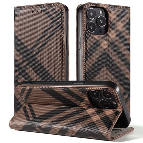 For iPhone 16 Pro Max 15 14 13 12 11 XR XS Plaid Leather Protective Phone Cover - Picture 10 of 13