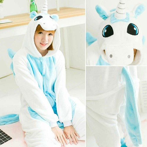Erwachsene Pyjama Unisex Tier Onesie Kostüm Cosplay Totoro Einhorn Kigurumi - Bild 56 von 125