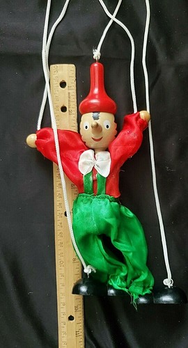 VINTAGE HANDGESCHNITZTE HOLZ PINOCCHIO MARIONETTE - Bild 10 von 11