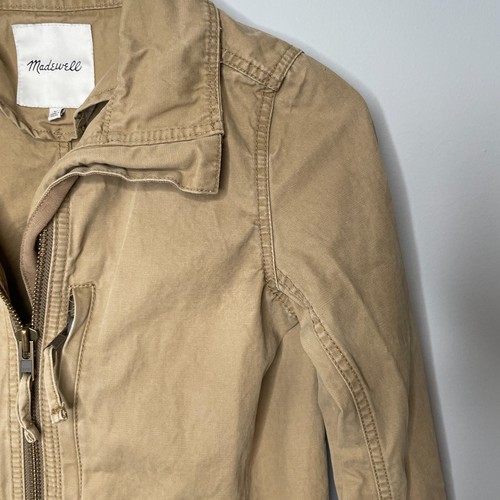 Madewell Fleet Jacke Utility hellbraun Damen XS durchgehender Reißverschluss Kordelzug Taille Baumwolle 3394 - Bild 6 von 10