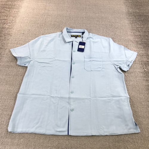Nat Nast Shirt Mens Extra Large Button Up Hawaiian Camp Blue Vegas Strip Casual - Picture 3 of 12