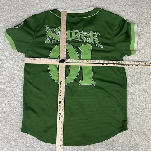 Shrek Movie Swamp Shirt Herren XS grün Baseball Trikot DreamWorks Donkey Button - Bild 7 von 11