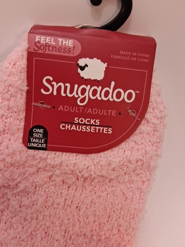 Snugadoo Fuzzy Warmth Cozy Soft Adult Socks Pink-White One Size - Picture 3 of 5