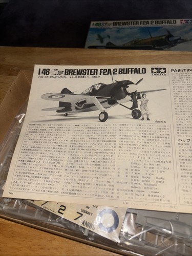 Tamiya Vintage Plastic Model 1:48 Scale Brewster F2A-2 Buffalo Kit MA119 NIOB - Picture 2 of 5