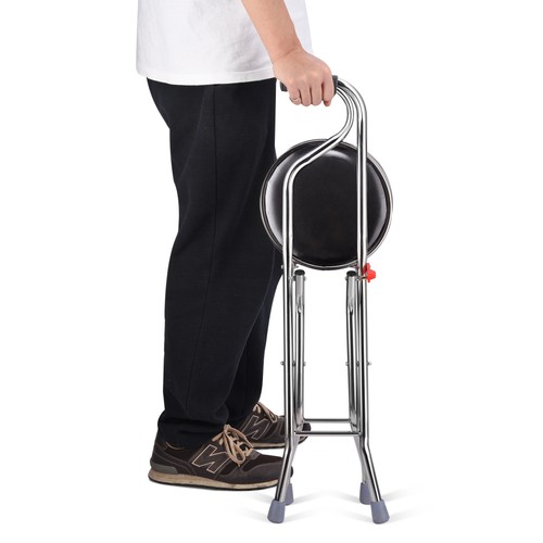 Walking Stick with Seat Folding 2in1 Chair Cane Portable Elders Travel Camp Care - Foto 2 di 11