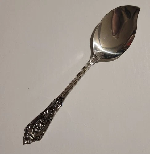 Wallace Sterling Silver Rose Point Hollow Jelly Server Spoon 6 1/2"