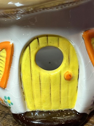 Bemalte Keramik Pilz Votivkerze Haus Fee skurrile Glasur verrückt MCM - Bild 9 von 12