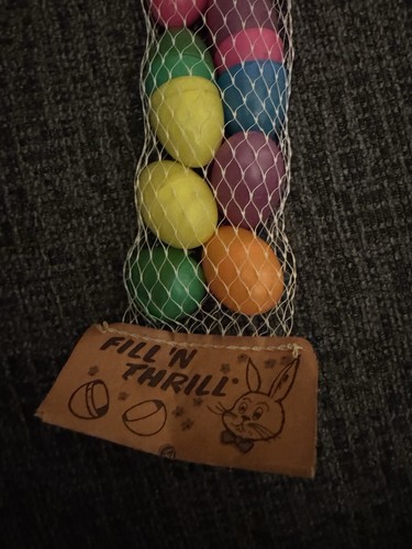 Vintage NOS Fill 'n Thrill Plastic Fillable Easter Eggs 12 Count Peoria Plastics - Picture 3 of 7