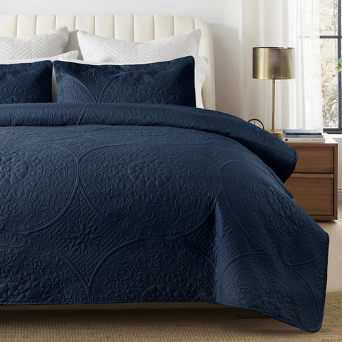 Floral Bedspreads Queen Size 3 Piece Quilted Bedspread Quilt Set Comforter Set - Picture 38 of 166