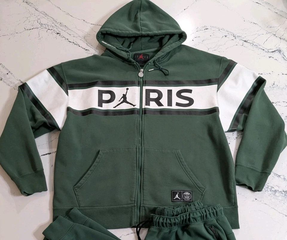 Nike Jordan Marca X PSG Paris Saint Germain Chándal 2XL Verde Fútbol Sudadera con Capucha Foto 2 de 4