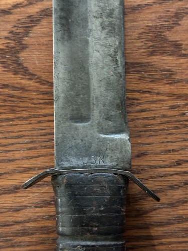 Vintage KA-BAR Fixed Blade Knife, Olean NY , US Navy USN Marked - Picture 3 of 10