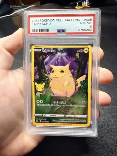 2021 POKEMON CELEBRATIONS 005 FULL ART/PIKACHU PSA 8