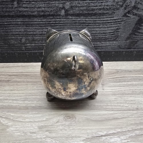 Vintage ONEIDA SILVERSMITHS 5" PIGGY BANK Rare - Picture 4 of 8